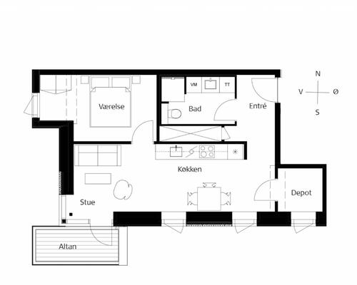 2 værelses lejlighed i Køge