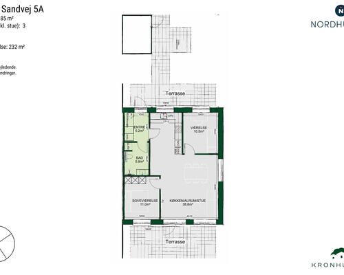 3 værelses hus i Ølsted