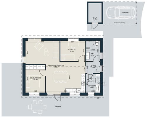 3 værelses hus i Middelfart