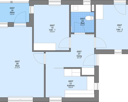 3 værelses lejlighed i Viborg