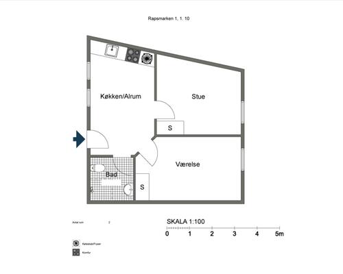 2 værelses lejlighed i Odense S
