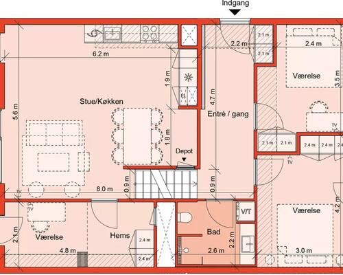 4 værelses lejlighed i Århus C