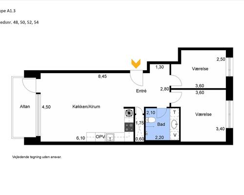 3 værelses lejlighed i København SV