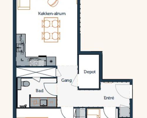 3 værelses lejlighed på Elementfabrikken i Brøndby udlejes