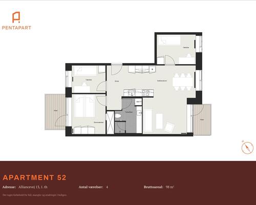 4 værelses lejlighed i København SV