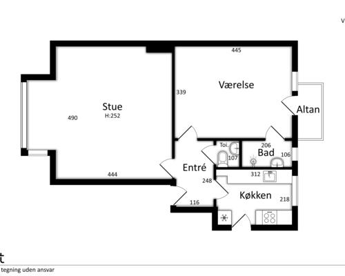 Nyere renoveret 2 værelses lejlighed på 70 m²