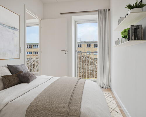 Fløjhusene - Bygning E - Lækker 2-værelses lejlighed i høj kvalitet med egen terrasse