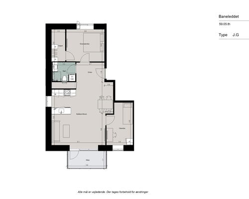 Lys 3-værelses bolig i gavlen, med altan ud til gården, et lyst køkken-alrum med god plads til både venner og familie!