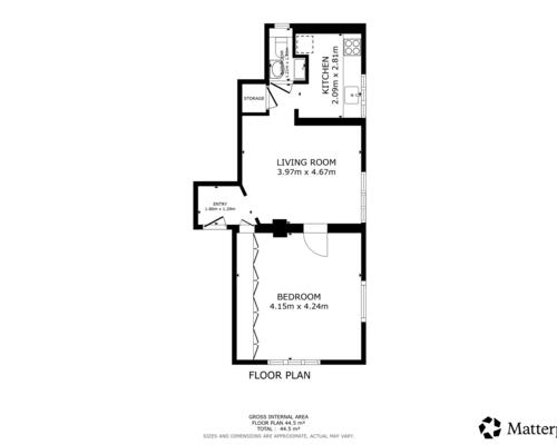 1 værelses lejlighed i Hellerup