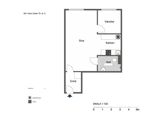 Velindrettet 2-værelses i Odense C! - KUN 1 MÅNEDS DEPOSITUM!
