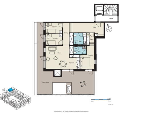 The Residence CPH - Stilren og moderne penthouse med 3 soveværelser og stor privat tagterrasse