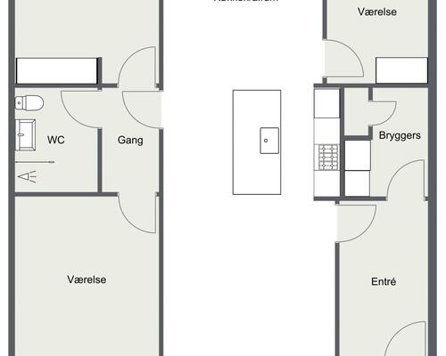 4 værelses lejlighed i Kjellerup