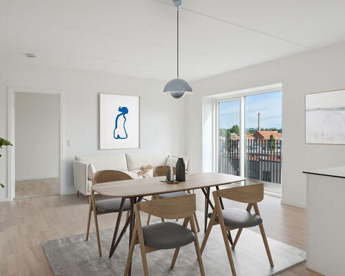 Kun 2 måneders depositium - Stor 3-værelses lejlighed med altan