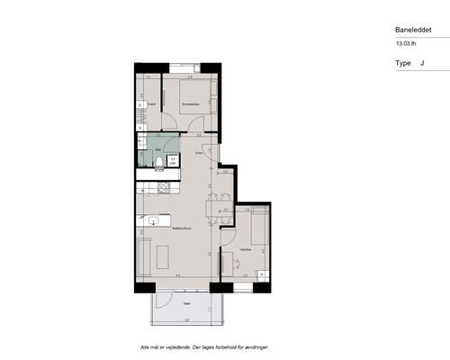 God 3-værelses med moderne køkken-alrum gode værelser!