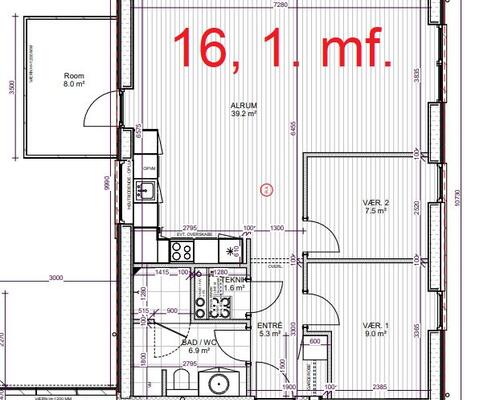 3 værelses lejlighed i Give