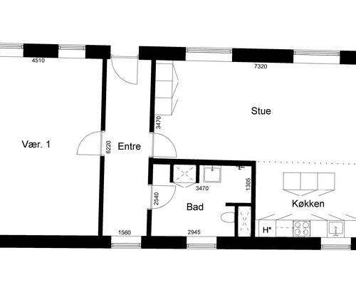 2 værelses lejlighed i Viborg