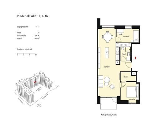 3 værelses lejlighed i København SV