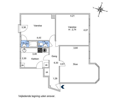 3 værelses lejlighed i Aalborg