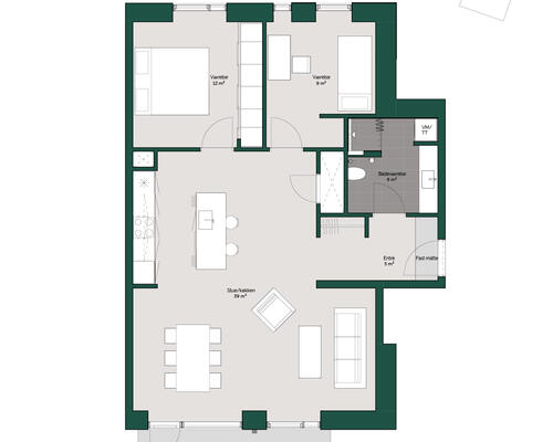 3 værelses lejlighed på 101 m²