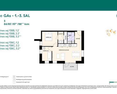 3 værelses lejlighed i Birkerød