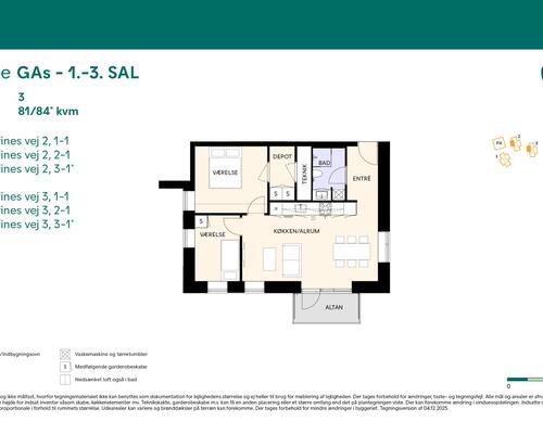 3 værelses lejlighed i Birkerød