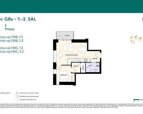 2 værelses lejlighed i Birkerød
