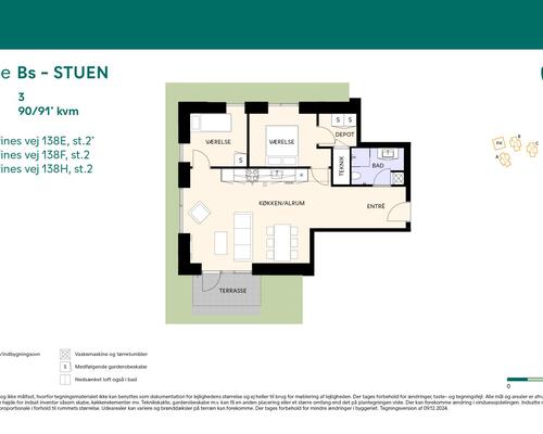 3 værelses lejlighed i Birkerød