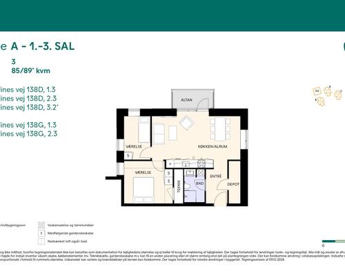 3 værelses lejlighed i Birkerød