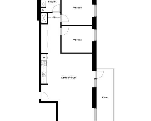 3 værelses lejlighed i Fredericia