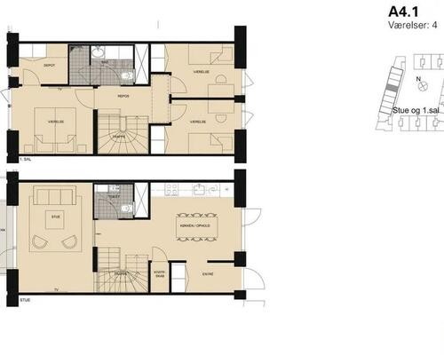 4 værelses lejlighed i København SV