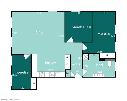Lækker og ny istandsat 4 værelses lejlighed med adgang til fælles tagterrasse