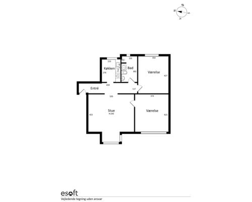 3 værelses renoverede lejlighed på 100 m²
