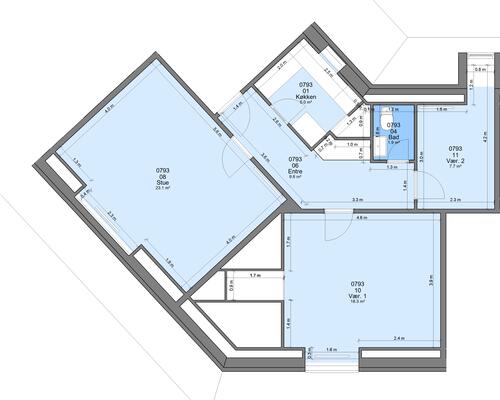 3 værelses lejlighed i Randers