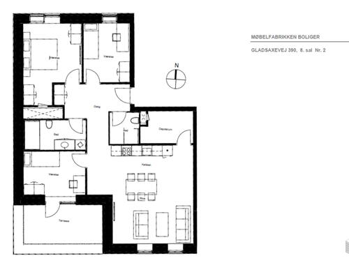 Stor lys 4-værelses lejlighed med altan, plads til hele familien