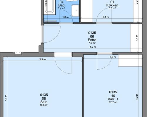 2 værelses lejlighed i Randers SV