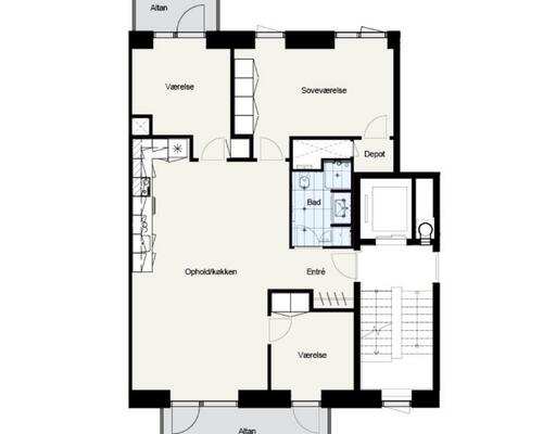 4 værelses lejlighed i København S