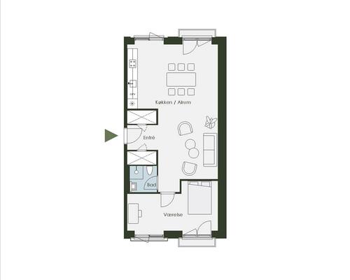 2 værelses lejlighed i København S