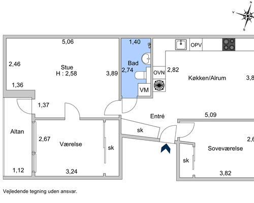 4 værelses lejlighed i Virum