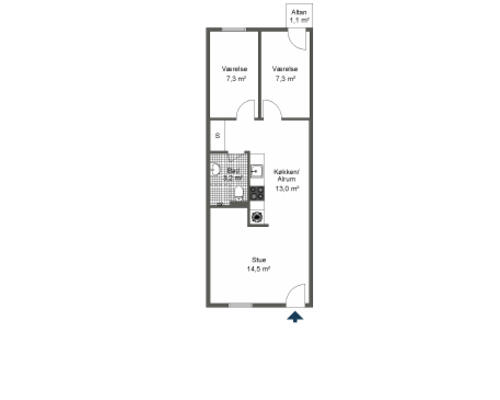 3 værelses lejlighed i Odense C