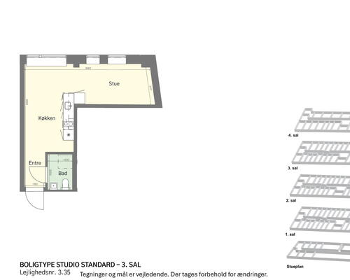 Rummeligt studio et stenkast fra Amagerbro