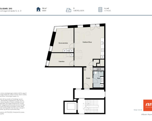 3 værelses lejlighed i Odense C