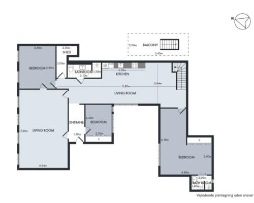 4 værelses lejlighed i København K