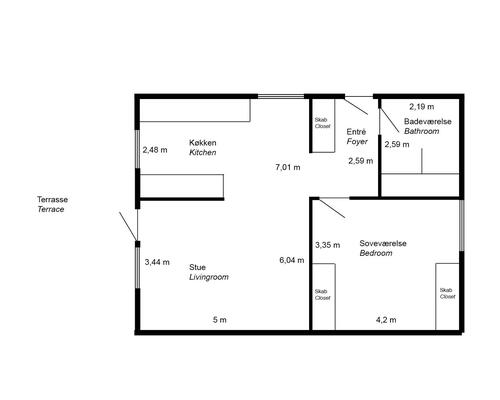 2 værelses lejlighed i Allerød