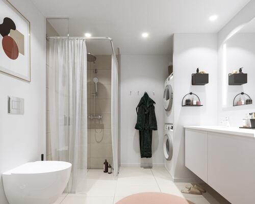 Stor 4-værelses stuelejlighed med to terrasser