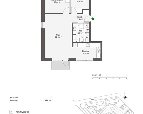 2 værelses lejlighed i Odense C