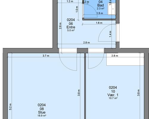 2 værelses lejlighed i Randers SV