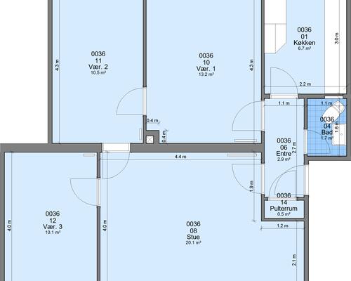 4 værelses lejlighed i Randers