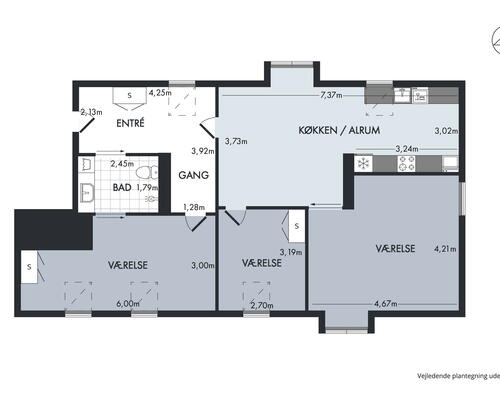 3 værelses lejlighed i Odense C