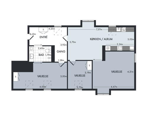 3 værelses lejlighed i Odense C