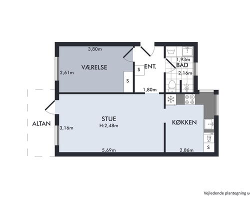 2 værelses lejlighed i Odense C